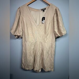 Express Cream Puff Sleeve Romper